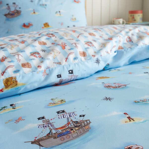 Modré bavlněné dětské povlečení do postýlky 120x150 cm Pirates – Belle & Boo
