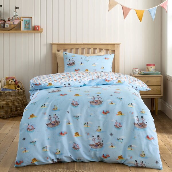 Modré bavlněné dětské povlečení do postýlky 120x150 cm Pirates – Belle & Boo