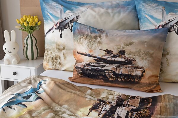 Povlečení Army Bavlna deluxe 1x 140/200, 1x 70/90