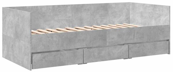 Válenda se zásuvkami bez matrace betonově šedá 90 x 190 cm 3280828