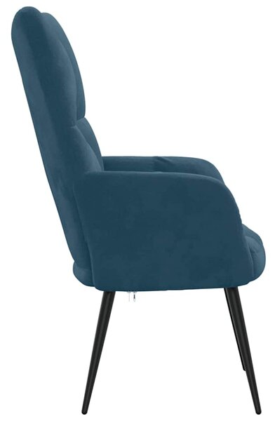 Relaxační křeslo modré samet 328083
