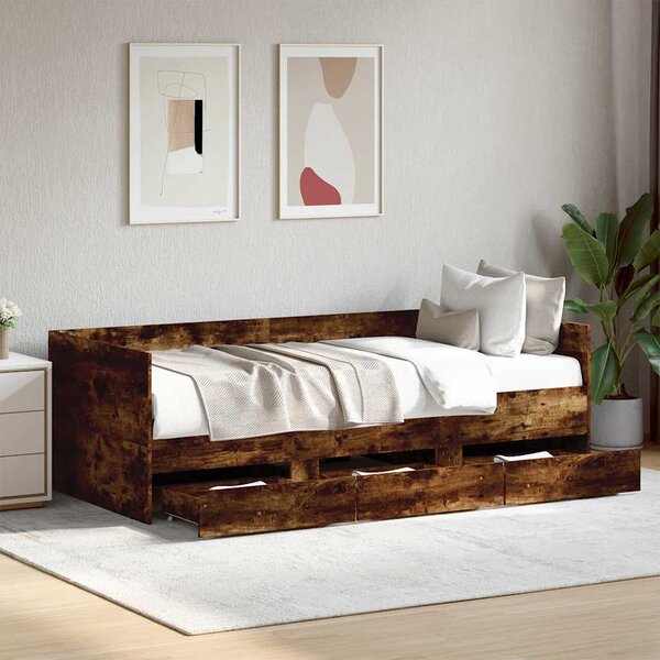 Válenda se zásuvkami bez matrace kouřový dub 75 x 190 cm 3280836