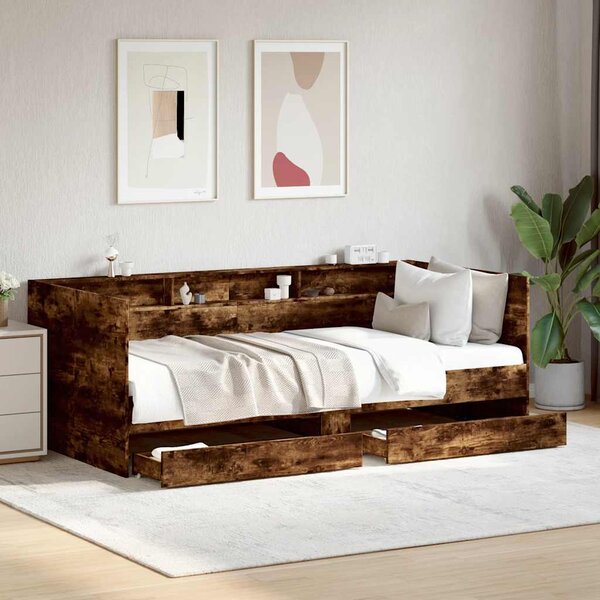 Válenda se zásuvkami bez matrace kouřový dub 100 x 200 cm 3280843
