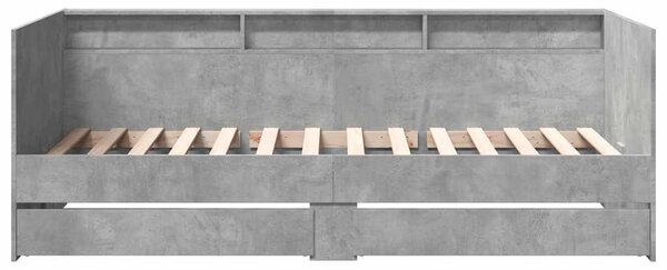 Válenda se zásuvkami bez matrace betonově šedá 100 x 200 cm 3280842