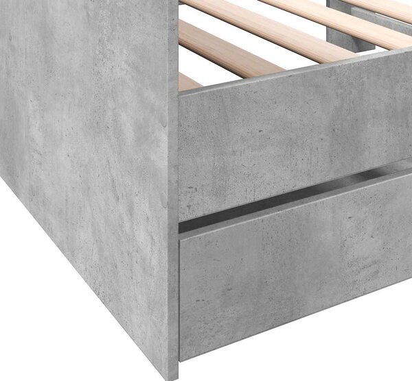 Válenda se zásuvkami bez matrace betonově šedá 100 x 200 cm 3280842