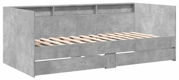 Válenda se zásuvkami bez matrace betonově šedá 100 x 200 cm 3280842