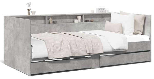 Válenda se zásuvkami bez matrace betonově šedá 100 x 200 cm 3280842