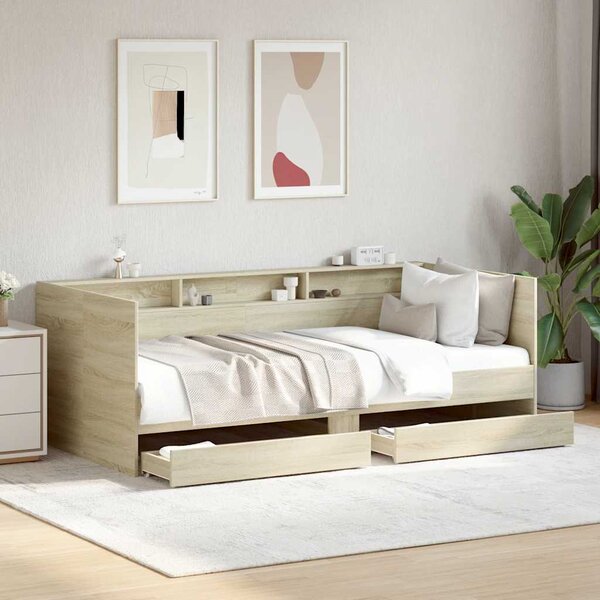 Válenda se zásuvkami bez matrace dub sonoma 90 x 190 cm 3280855