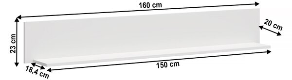 Polička 160 cm Otis (bílá)