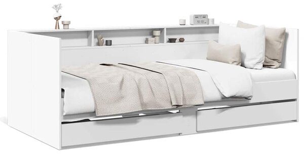 Válenda se zásuvkami bez matrace bílá 75 x 190 cm 3280860