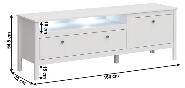 Tv stolek/skříňka Otis 1s1k/160 (bílá)