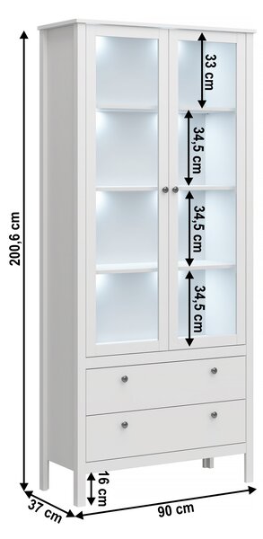 Vitrína Otis 2w2s (bílá)