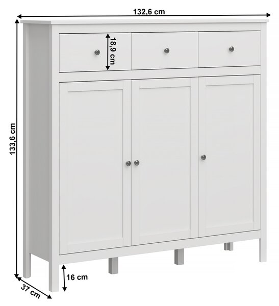 Komoda Otis 3d3s (bílá)
