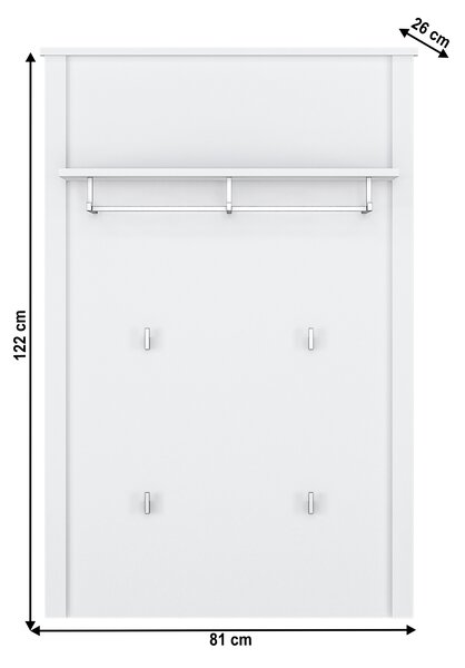 Věšákový panel 80 cm Otis 80 (bílá)