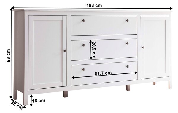 Komoda Otis 2d3s (bílá)