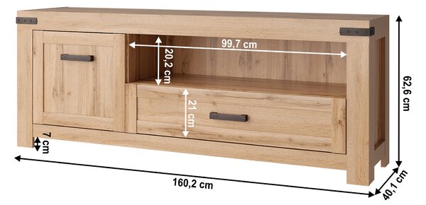 TV stolek/skříňka Mateo 1d1s/160 (dub wotan)