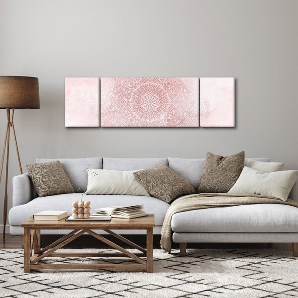 Obraz - Růžová mandala (170x50 cm)