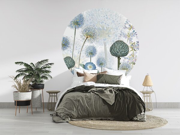 FUGU Designový kruh Luční kvítí – Blue Wild Meadow Rozměr: kruh 40 cm