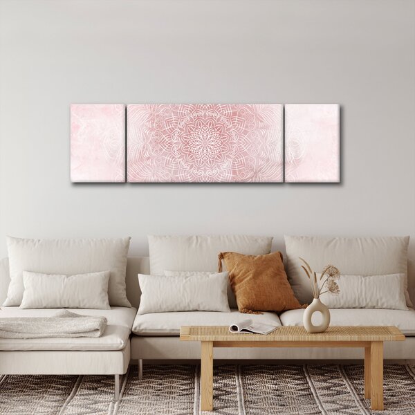 Obraz - Růžová mandala (170x50 cm)