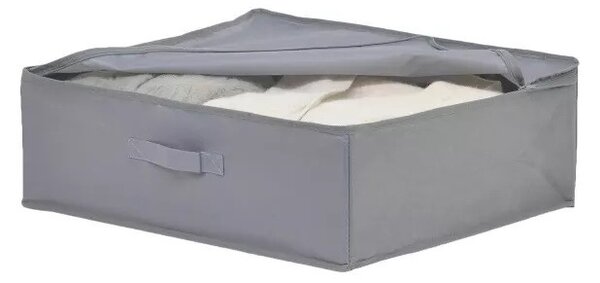 Goodhome Textilní úložný box na oblečení a povlečení, CASTEL 44x55x19, šedý