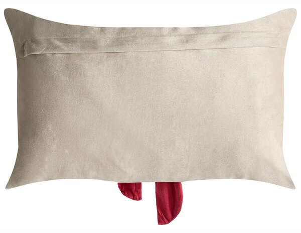 Sada 2 dekorativních polštářů BELLE Umělý samet 50 x 30 cm Taupe Vánoční vzor