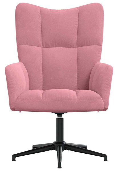 Relaxační křeslo růžové samet 328099