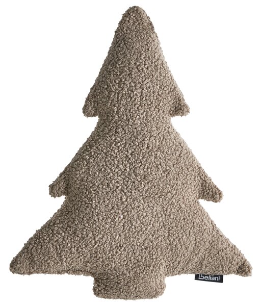 Sada 3 dekorativních polštářů WINTERLAND Buklé 30 x 35 cm 45 x 25 cm Taupe Vánoční vzor
