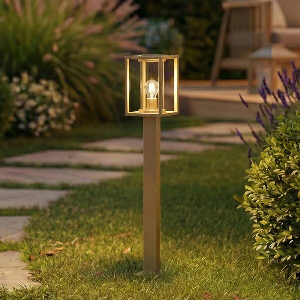 Lucande Osvětlení cesty Ferda, 100 cm, hnědé, IP44, stmívatelný, Hnědá / rez, Hliník, Moderní