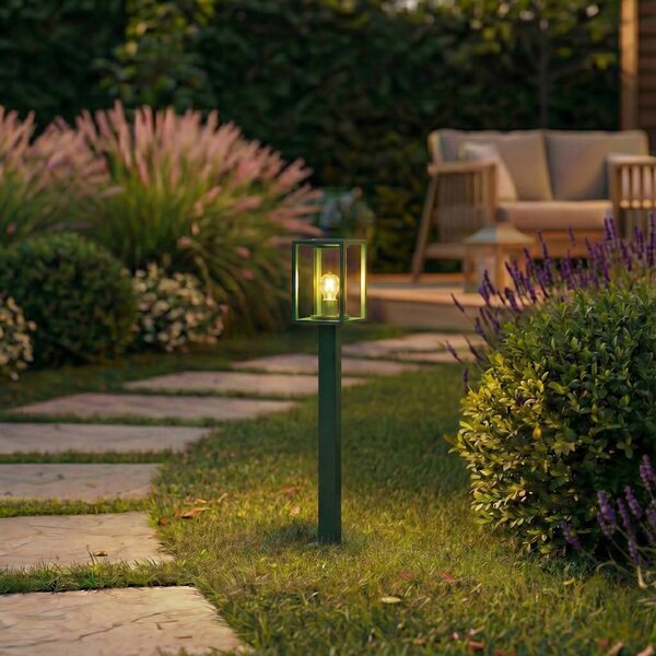 Lucande Osvětlení cesty Ferda, 100 cm, zelené, IP44, stmívatelný, Zelená, Hliník, Moderní
