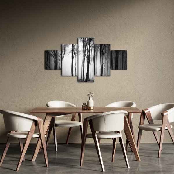 Obraz - Vlk v temném lese (125x70 cm)