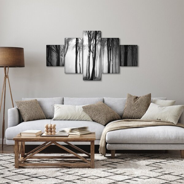 Obraz - Vlk v temném lese (125x70 cm)