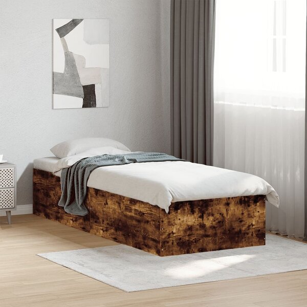 Rám postele kouřový dub 90 x 190 cm kompozitní dřevo 3281067