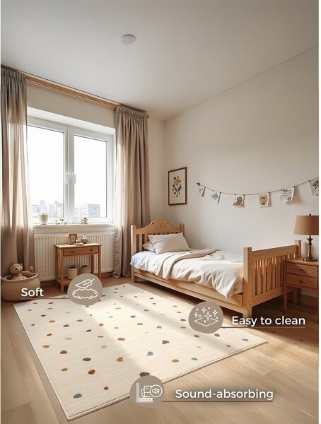 Krémový dětský koberec 120x170 cm Funny Dots – Hanse Home