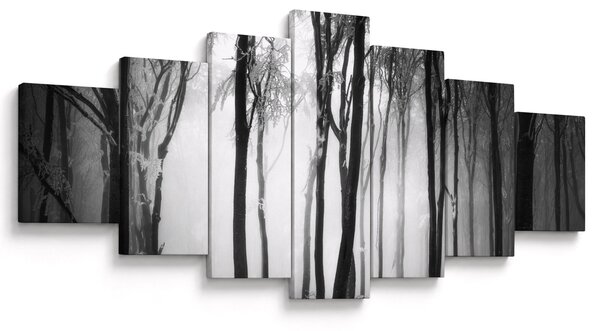 Obraz - Vlk v temném lese (210x100 cm)