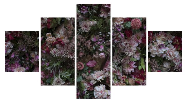 Obraz - Květinová zeď (125x70 cm)