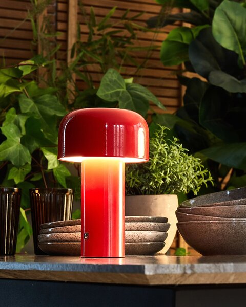 LED bezdrátová stolní lampa BESOS se stmívačem Kov Červená