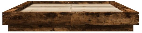 Rám postele s LED osvětlením kouřový dub 120 x 200 cm kompozit 3281109