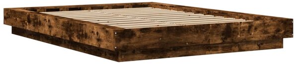 Rám postele s LED osvětlením kouřový dub 120 x 200 cm kompozit 3281109