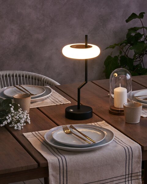 LED bezdrátová stolní lampa ALVIELA se stmívačem Kov Černá