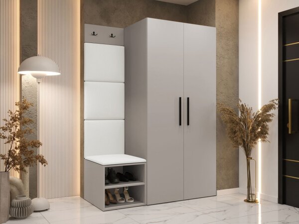 Předsíň Hekurt IV, Barva: kašmír, Barva látek:: ekokůže Soft 017 (bíla) 5903211432927