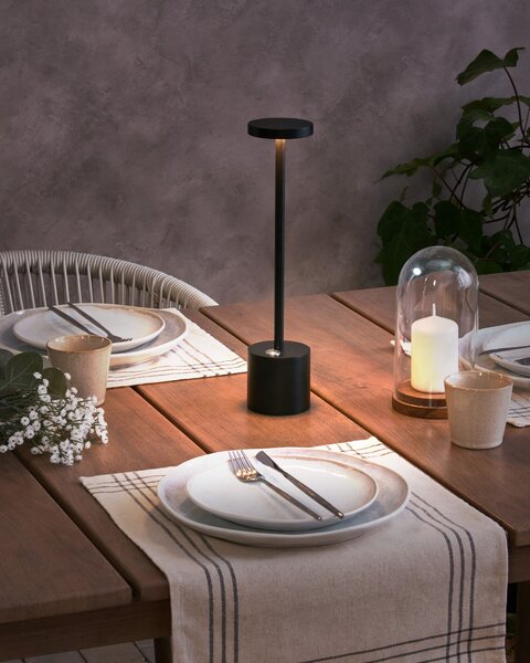 LED bezdrátová stolní lampa LIZANDRO se stmívačem Kov Černá