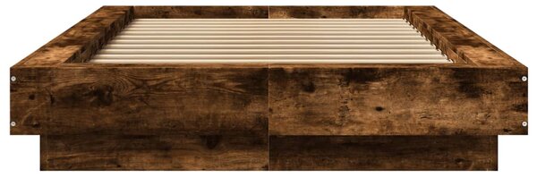 Rám postele s LED osvětlením kouřový dub 75 x 190 cm kompozit 3281158