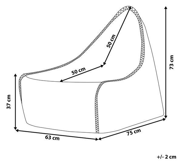 Sedací vak 200 L DROP 63 cm 75 cm Světle šedá