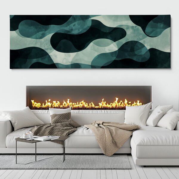 Obraz na plátně - Temné smaragdové skvrny FeelHappy.cz Velikost obrazu (šířka x výška): 60 x 20 cm