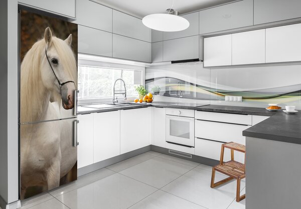 Nálepka fototapeta lednička Bílý kůň XL FridgeStick-70x190-f-20279247