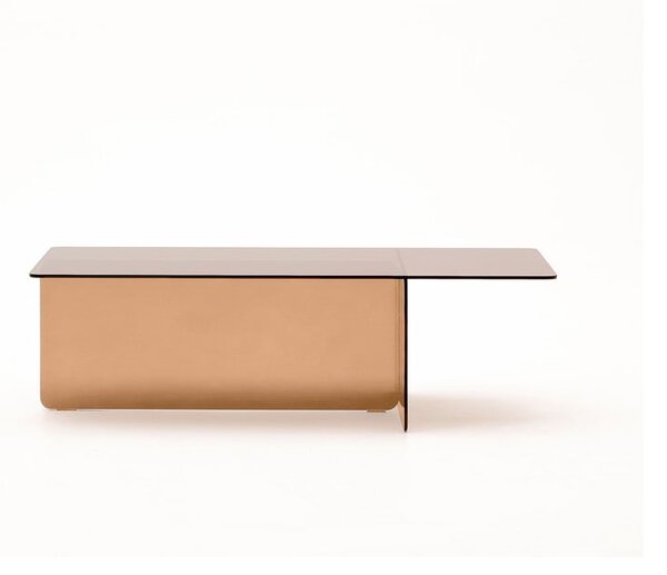 Hnědý skleněný konferenční stolek 60x120 cm Zaren – Kave Home