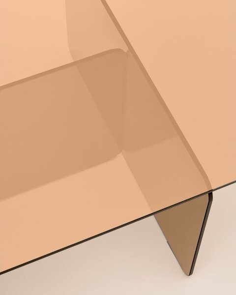 Hnědý skleněný konferenční stolek 60x120 cm Zaren – Kave Home