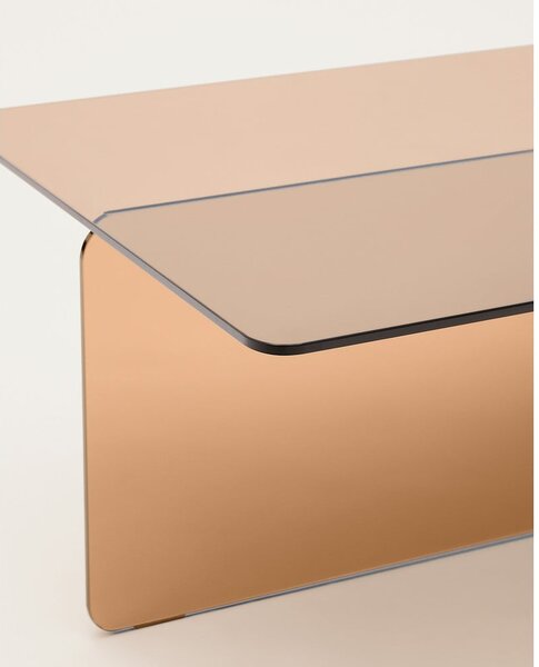 Hnědý skleněný konferenční stolek 60x120 cm Zaren – Kave Home
