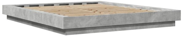 Rám postele betonově šedý 150 x 200 cm kompozitní dřevo 3281185