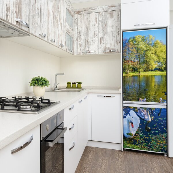 Foto tapeta na ledničku Labutě na jezeře XL FridgeStick-70x190-f-204130724